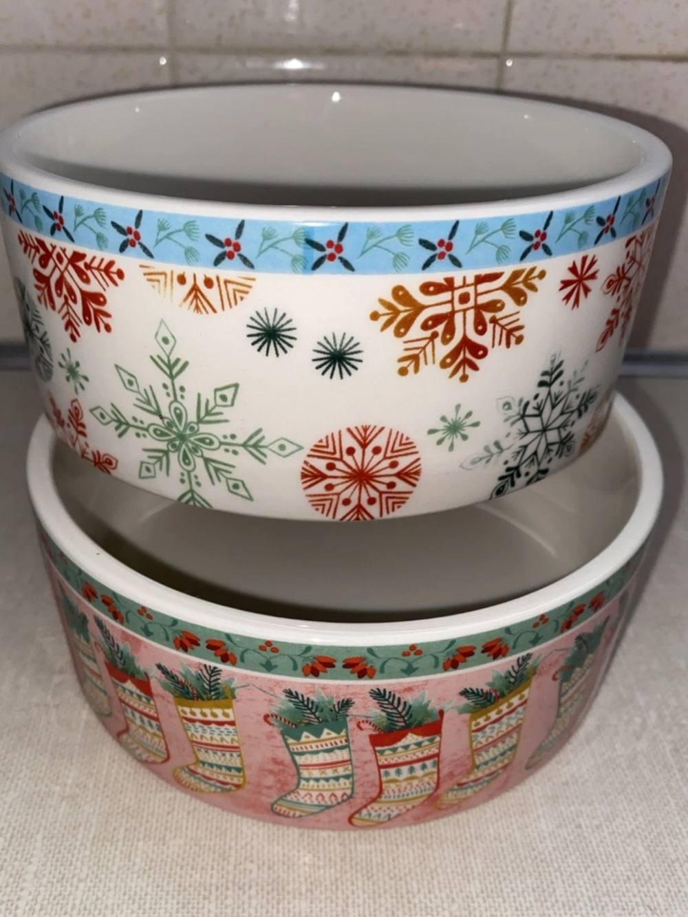 Fitz And Floyd Pet Dog Cat Bowls Set‎ Christmas